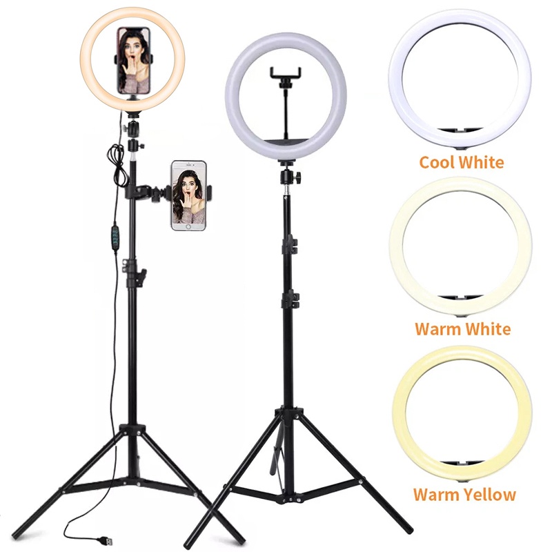 Photography Lighting With Umbrella - Lampu Cincin Selfie LED 6/10/12 Inci,