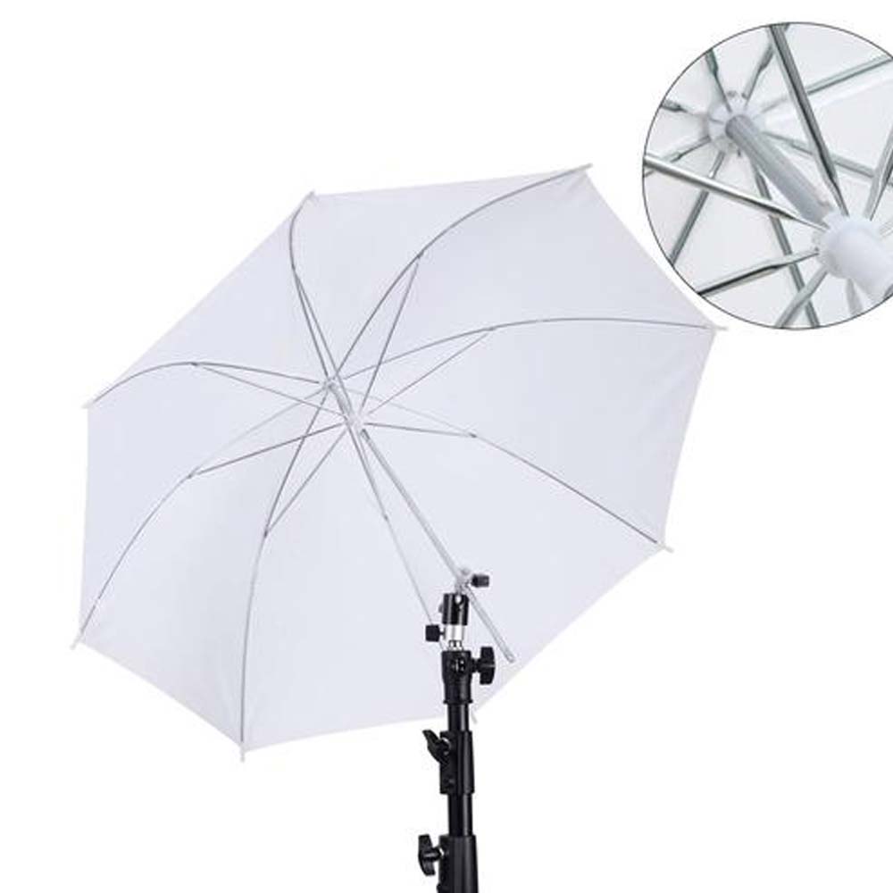 Photography Lighting With Umbrella - Payung Fotografi 50cm/20Inch Gagang Logam Putih,