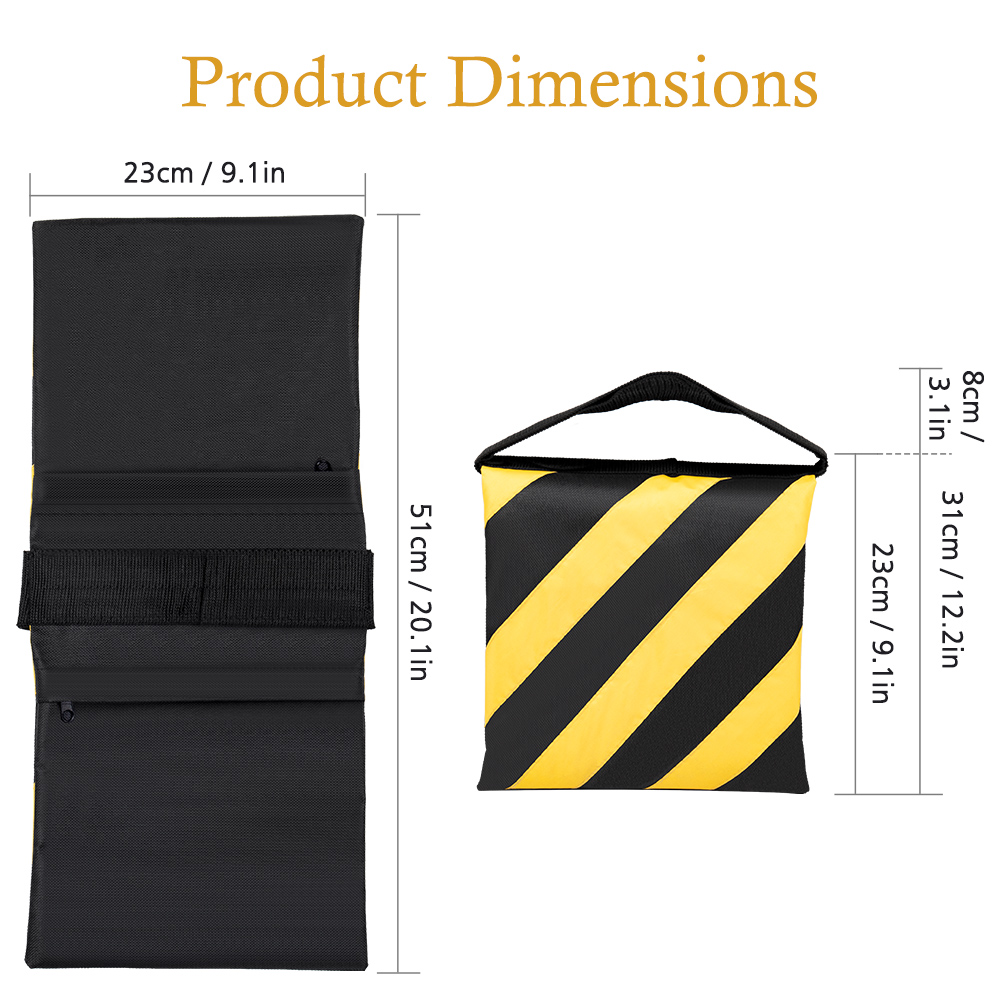 Light Stand Sandbag - Kantong Pasir Fotografi Garis Hitam dan