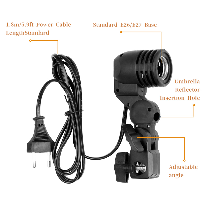 1.8M Kabel Kabel Bohlam Berdir - Photography Lighting With Umbrella ulasan dan harga