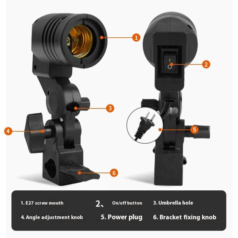 Kabel Hitam 1.8M Soket E27 Sof - Photography Lighting With Umbrella ulasan dan harga