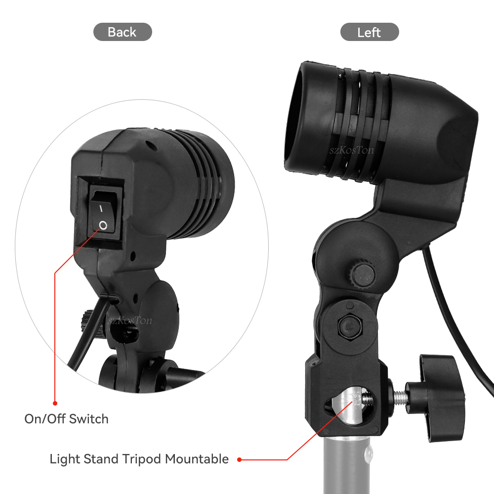 Pemegang bohlam kepala tunggal - Photography Lighting With Umbrella ulasan dan harga