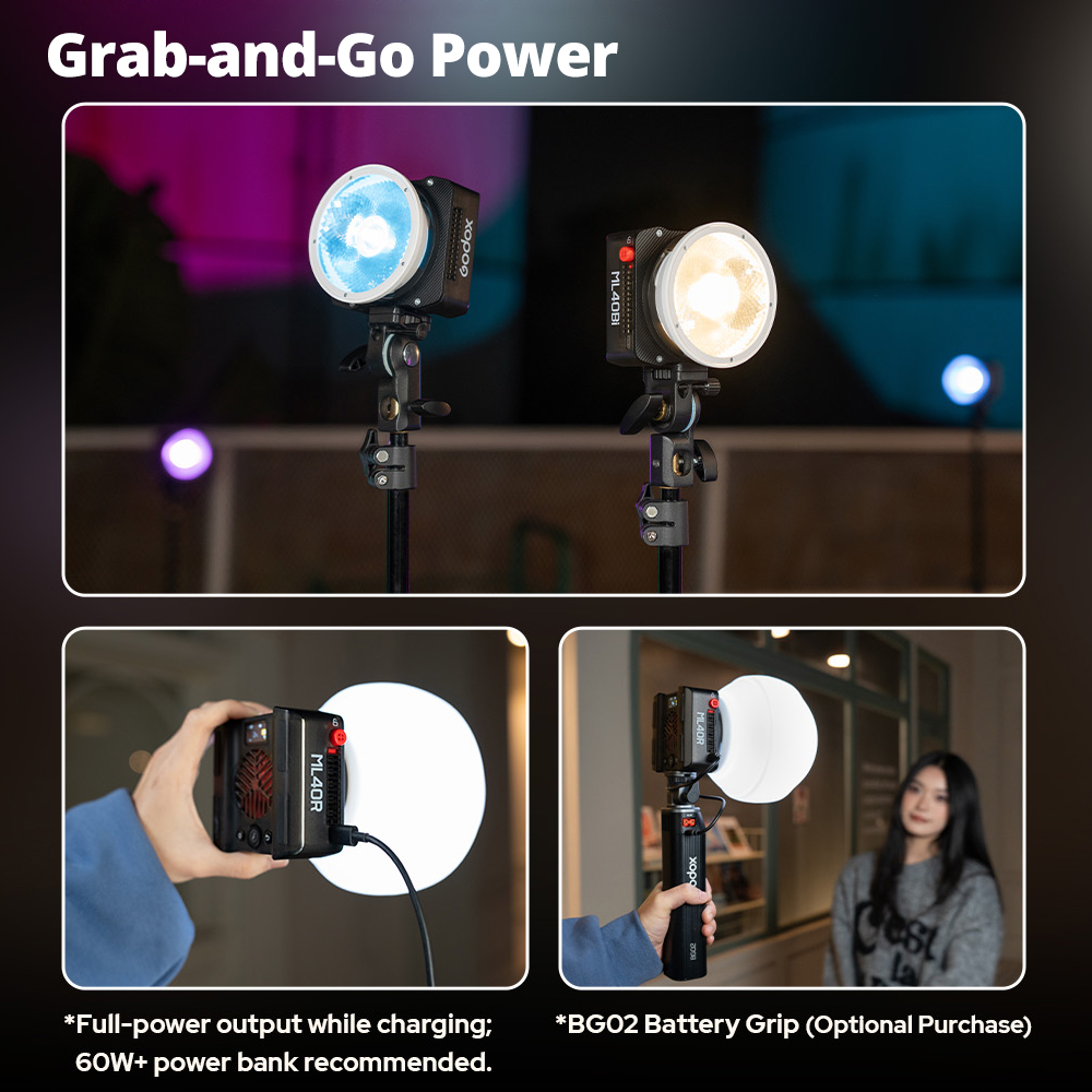 Godox ML40Bi ML40R Lampu Video - Photography Lighting Placement ulasan dan harga