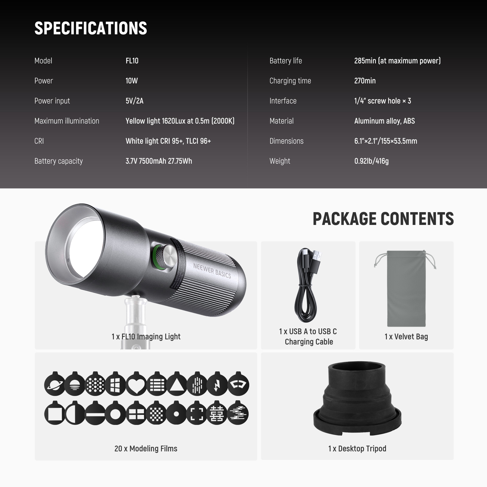 Senter Fotografi LED NEEWER BA - Photography Lighting Uk ulasan dan harga